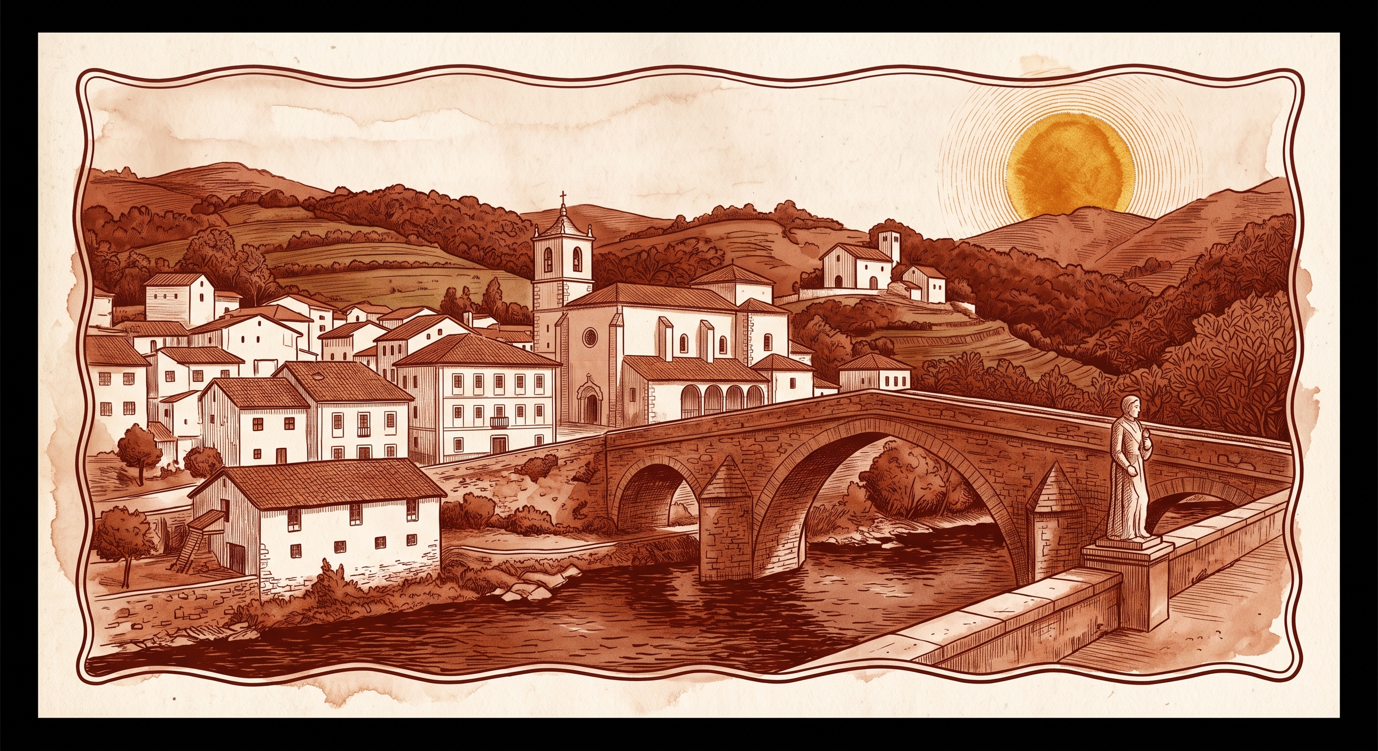 Vista tradicional de Cangas del Narcea